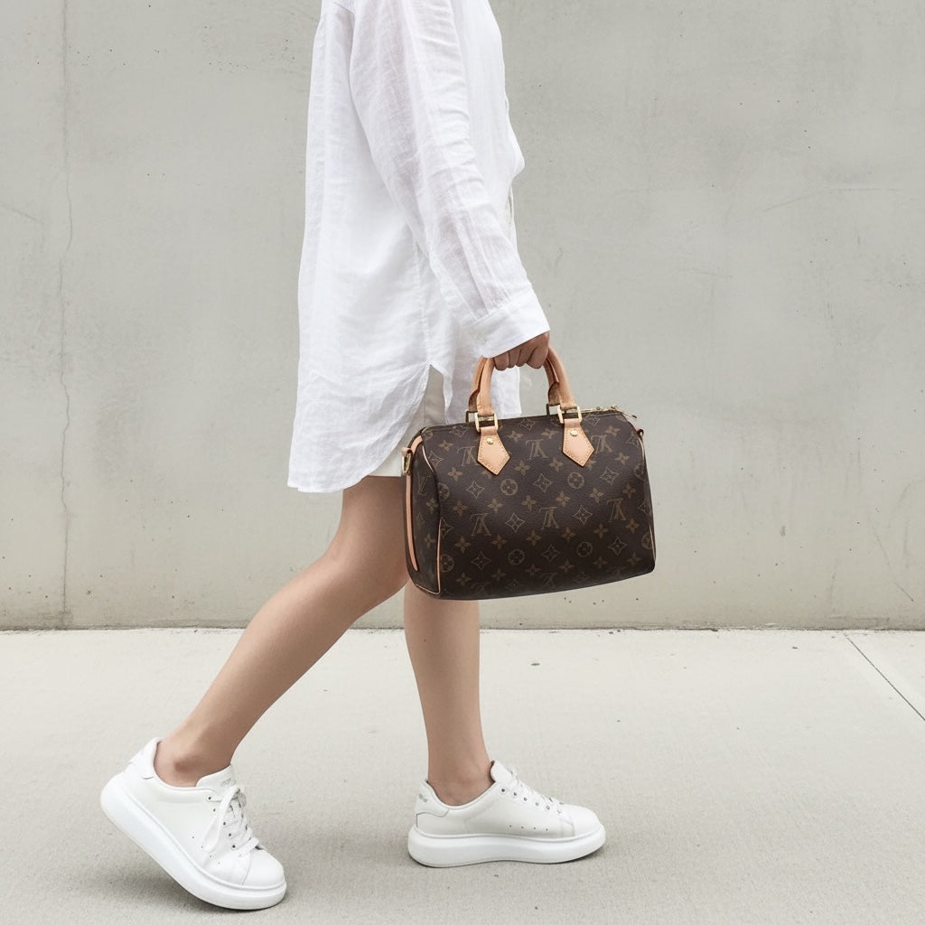 Include Entrupy Certificate of Authenticity｜Very Good ( Rank A)｜ Louis Vuitton Monogram Speedy 25 Hand Bag With Shoulder Strap ｜X26040820