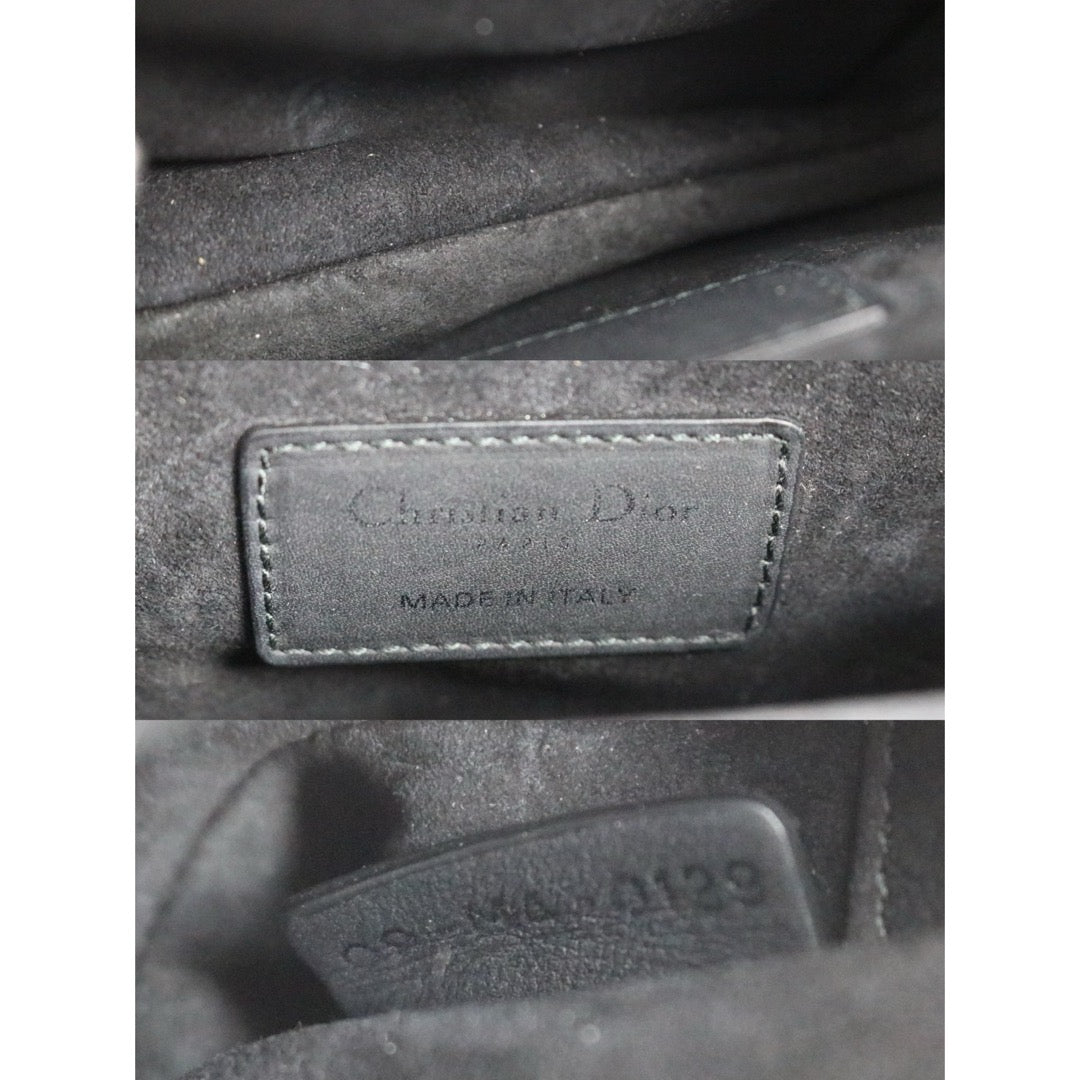 Very Good ( Rank A) ｜  Dior Calfskin Small Saddle Shoulder Bag Black  ｜J25042404