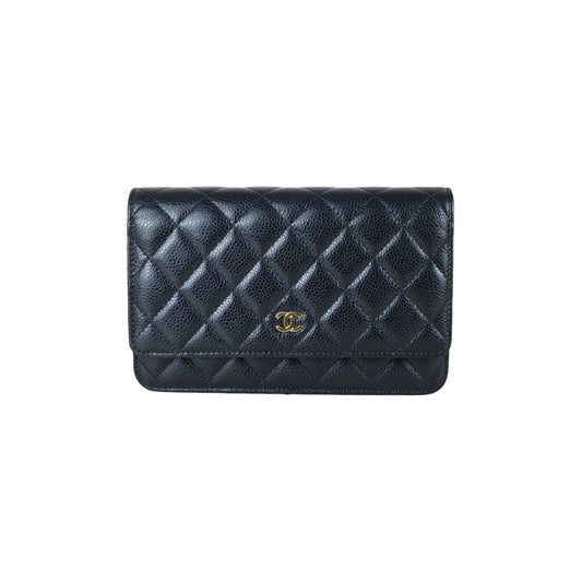 Include Entrupy Certificate of Authenticity｜Very Good ( Rank A) ｜Full Set CHANEL Matrasse Chain Caviar Skin WOC19 Shoulder Bag Black Made In 2020Year ｜S26031903