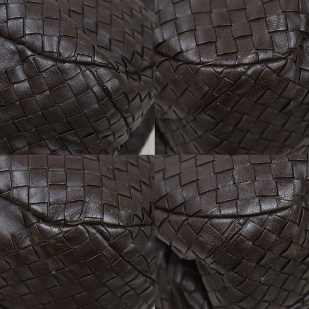 Fair ( Rank B)｜ Bottega Veneta Lamb Skin Braid Hobo HandBag Brown｜V25060509