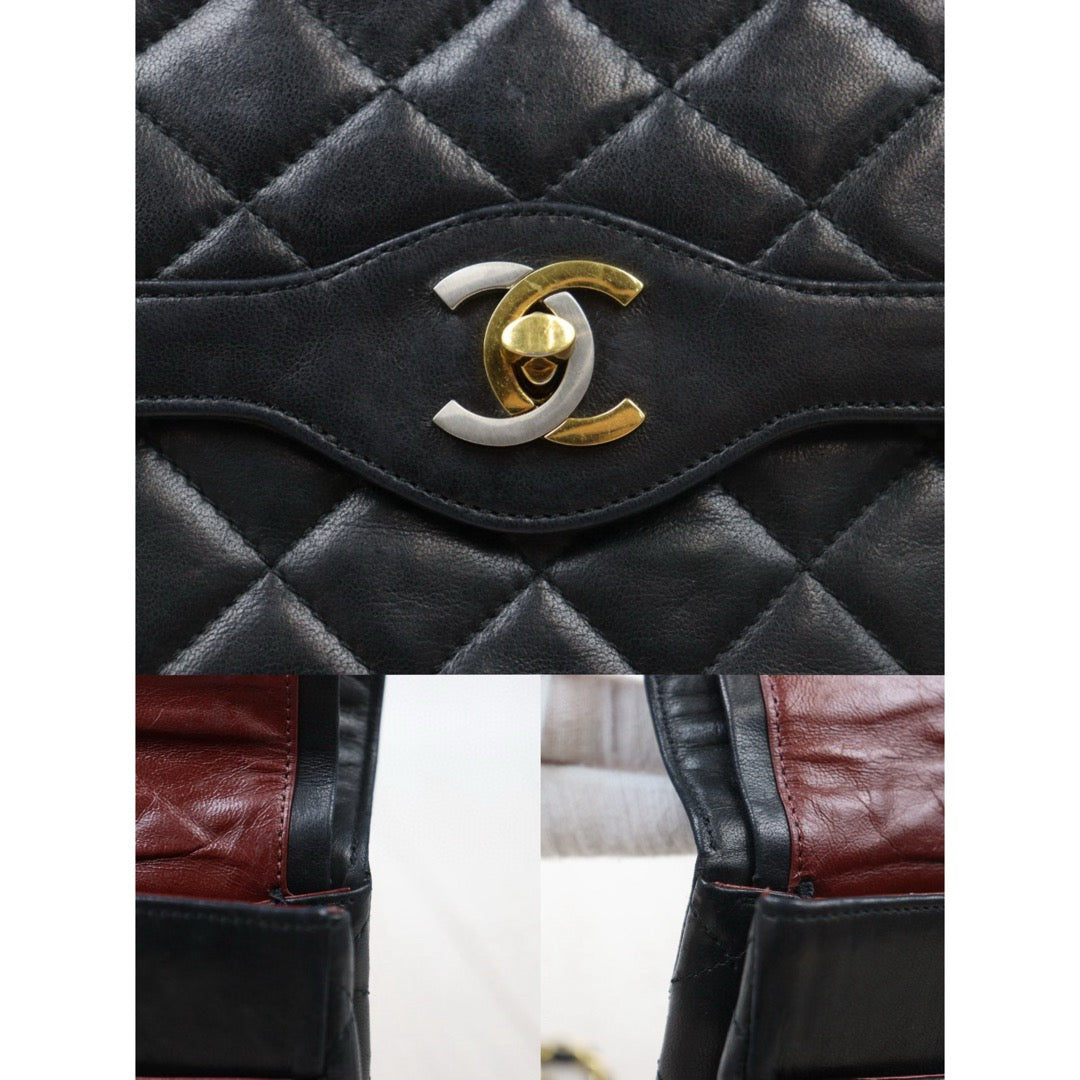 Good ( Rank AB) ｜ CHANEL Paris Limited Series Matrasse Classic Double Flap 22 Shoulder Bag Black Made In 1986-1988 Year｜P24110110