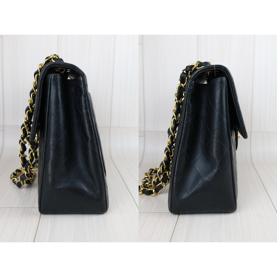 Include Entrupy Certificate of Authenticity｜Very Good ( Rank A)｜CHANEL  Matrasse Chain  Lambskin Single Flap Black Shoulder Bag Made In 1994～1996Year｜S26090749