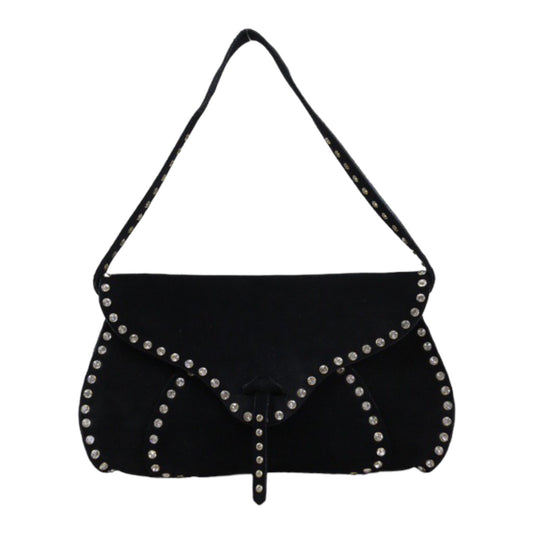 Good ( Rank AB) ｜ CELINE Suede Shoulder Bag Black｜Q24030742