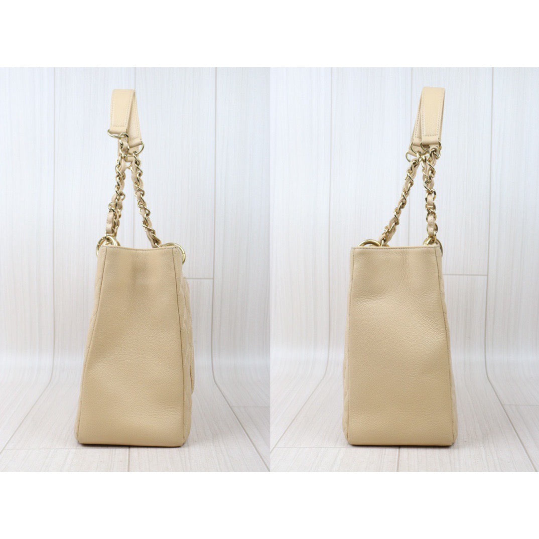 Rank A ｜ CHANEL Matrasse GST Chain Tote Bag Caviar Skin Beige  Made In 2012-2013Year｜S24042604