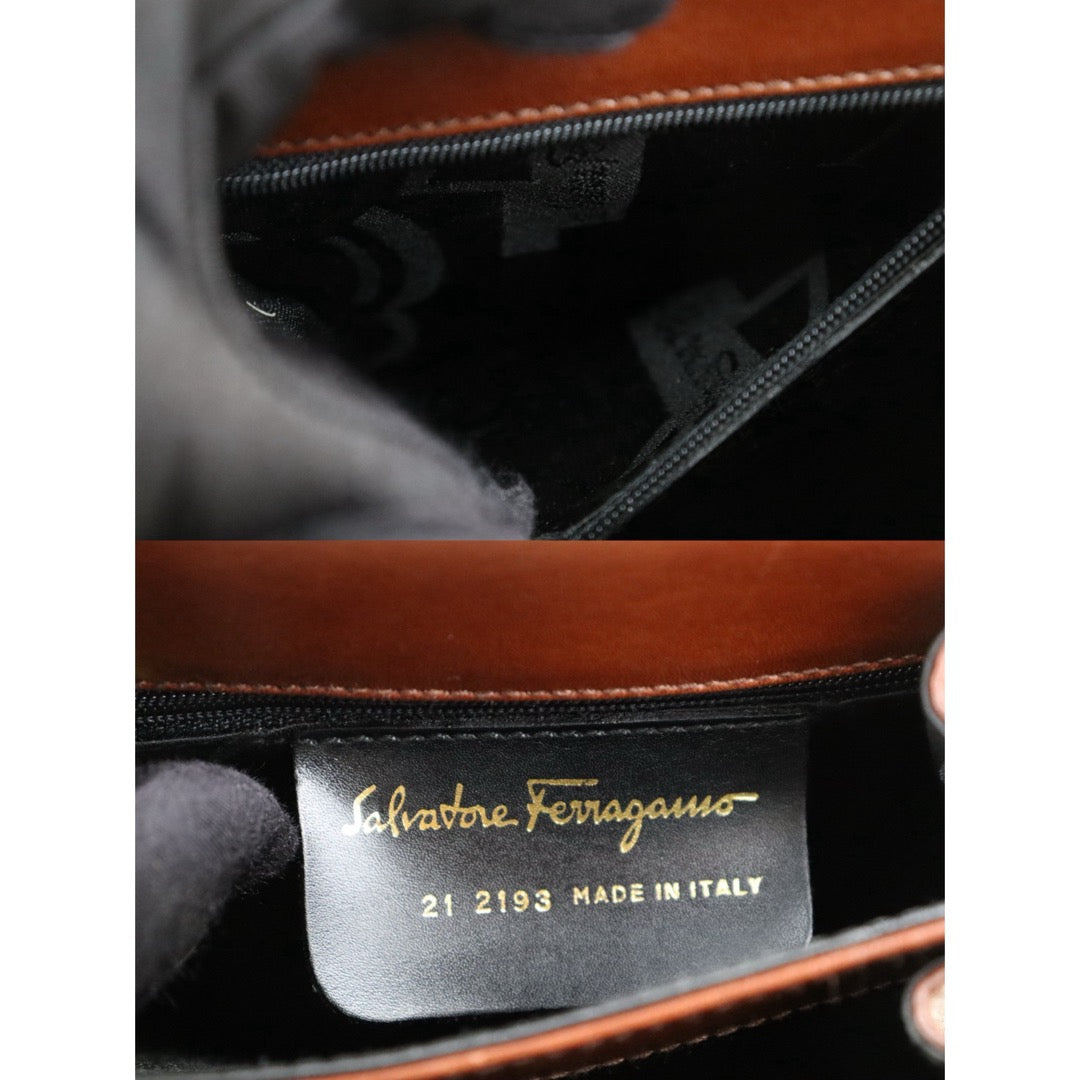 Good ( Rank AB)｜Ferragamo Gancini 2WAY Handbag Shoulderbag Golden Brown｜H25090812