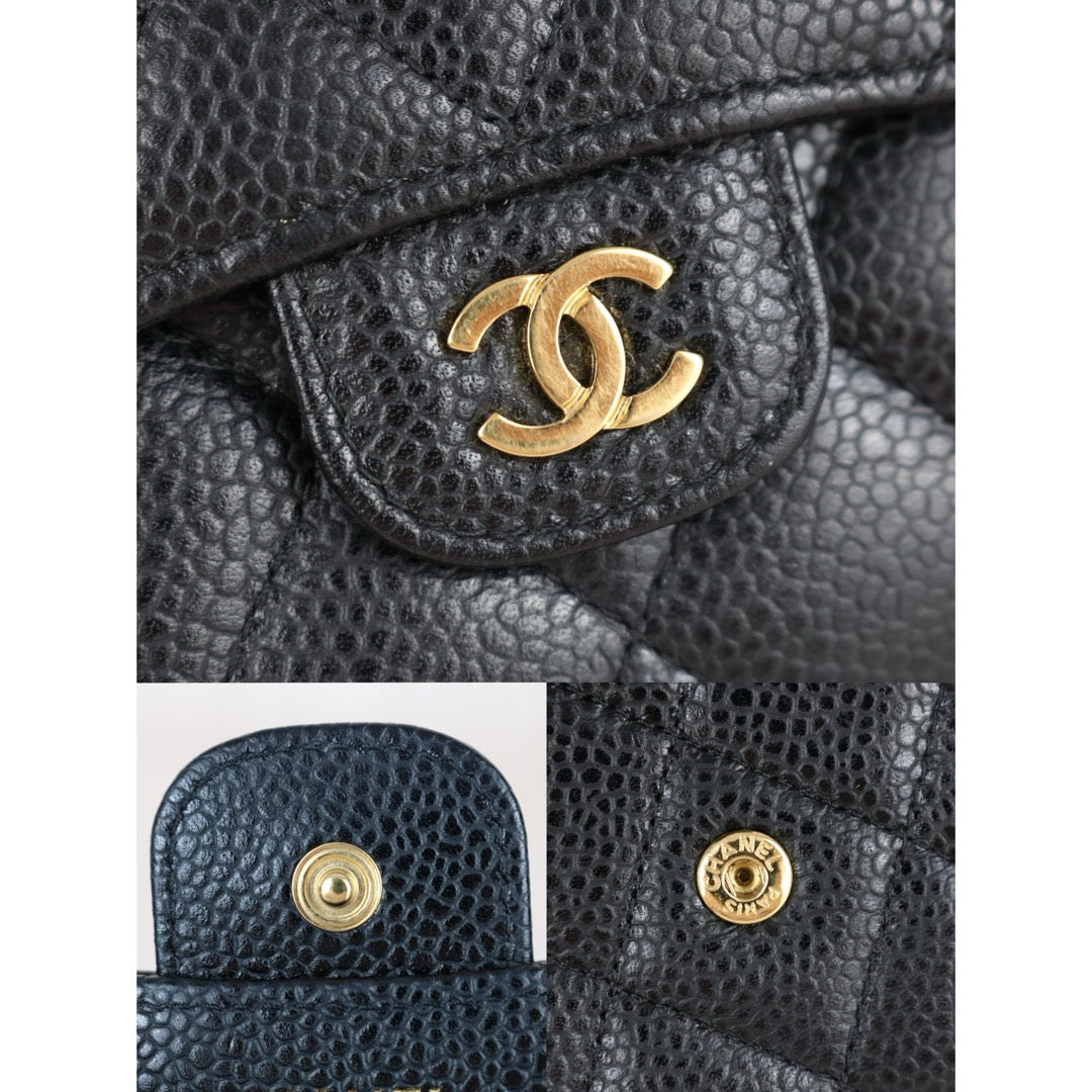 Very Good ( Rank A)｜Chanel Caviar Skin Black Wallet Made In 2019Year ｜X25070607