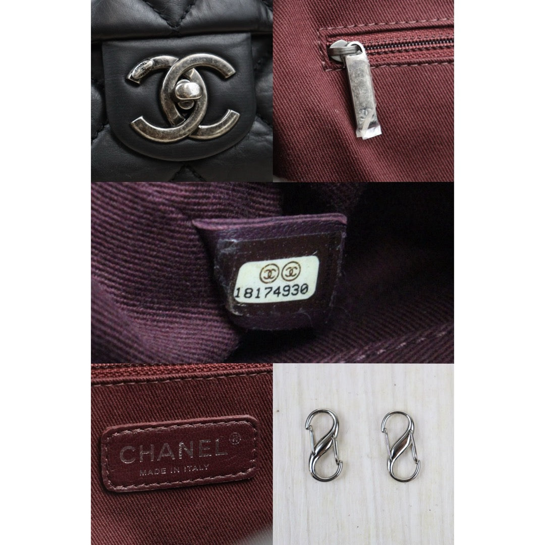 Very Good ( Rank A)｜ CHANEL Matrasse Chain Calf Leather Jumbo Black  Made In 2013-2014 Year｜Y25072801