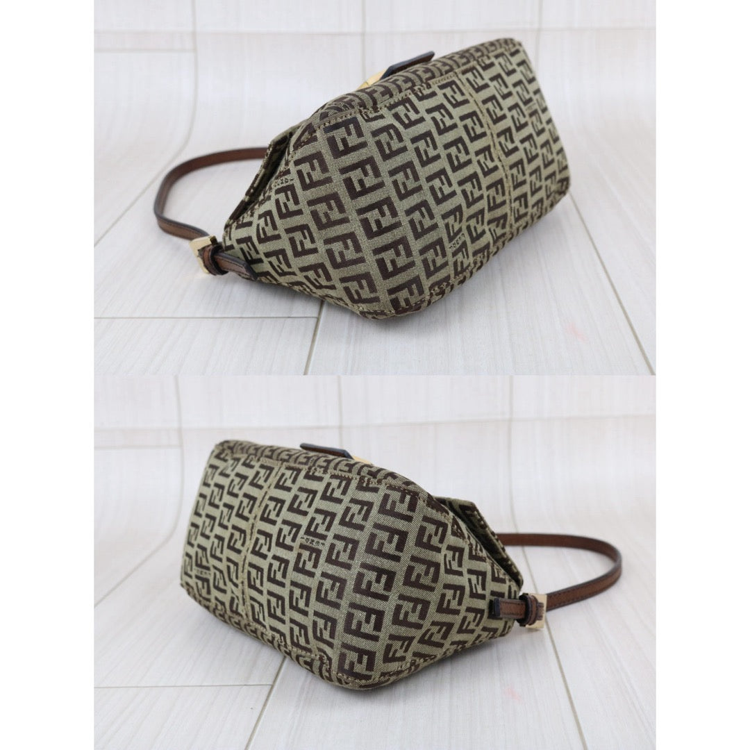Include Entrupy Certificate of Authenticity｜Good ( Rank AB)｜ FENDI Zucca Mamma Baguette Shoulder Bag Brown｜S26082402