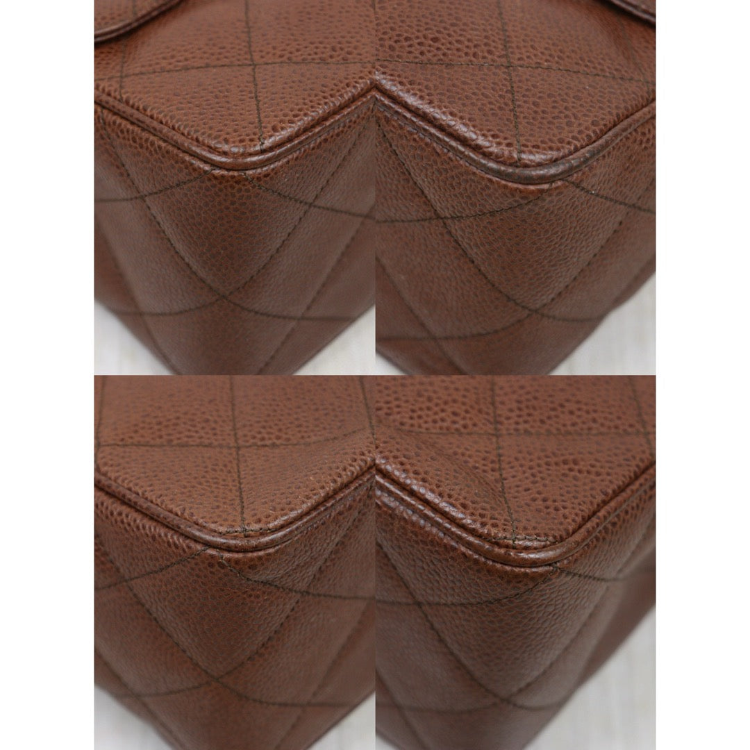 Good ( Rank AB)｜ CHANEL  Caviar Skin Leather Calf Leather Square 25 Shoulder Bag BrownMade In 1996～1997Year ｜24112818