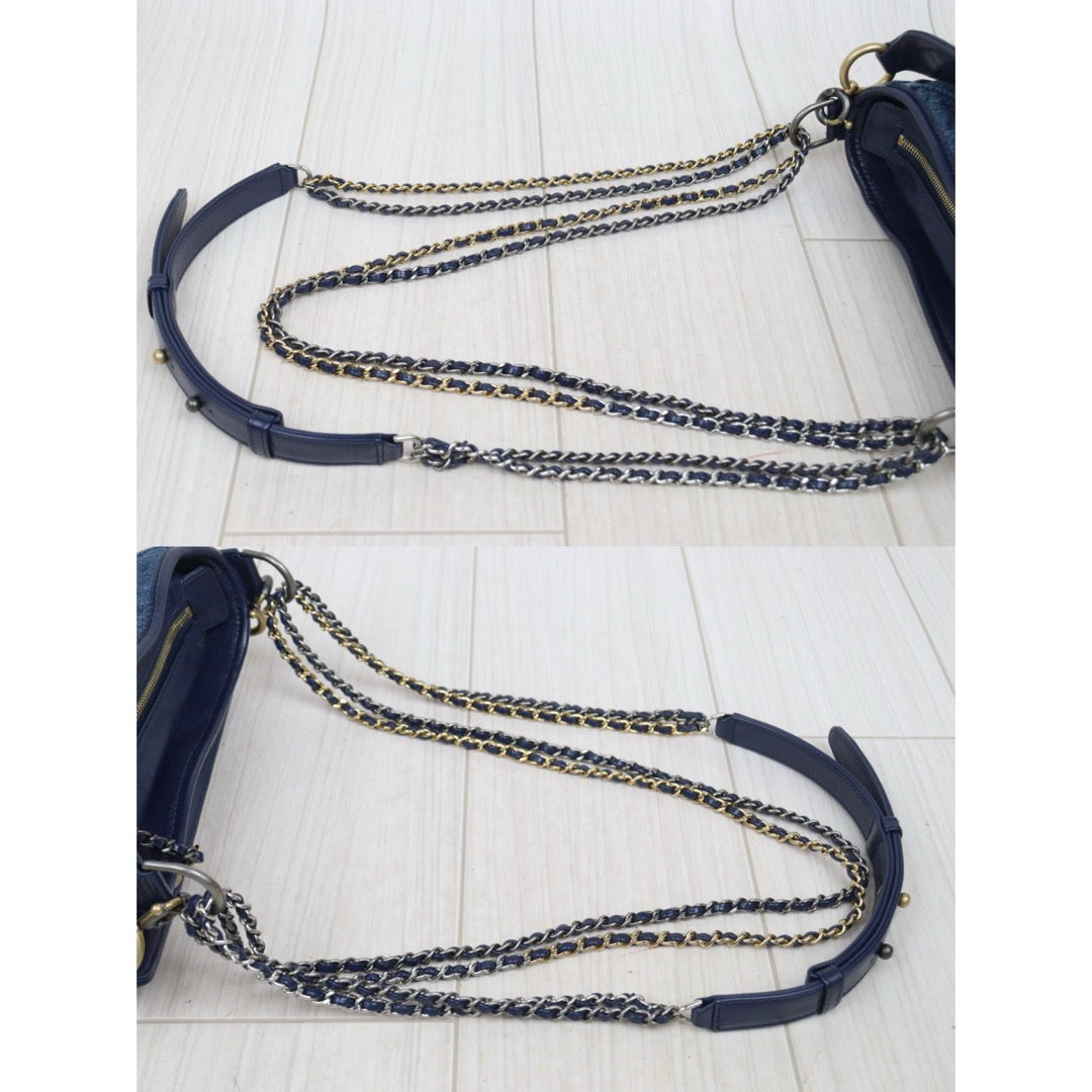 Good ( Rank AB)｜  CHANEL PM Gabrielle  Denim Handbag Shoulder Bag Blue Made In 2020Year｜Y25112507