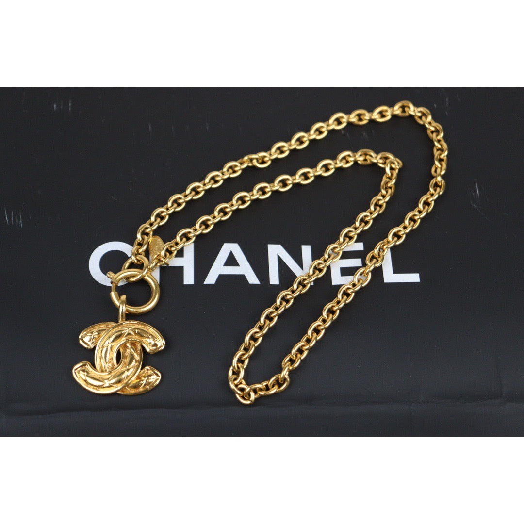 Rank SA ｜ CHANEL Coco Mark 24K Gold Plated Necklace｜24012522