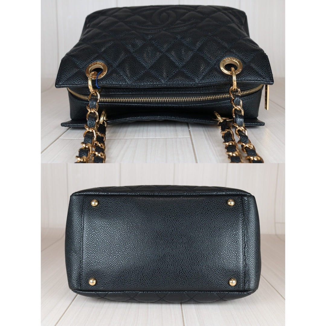 Good ( Rank AB)｜ CHANEL Matrasse Caviar Skin PTT Hand Bag  Black Made in 2010-2011Year｜S24070804