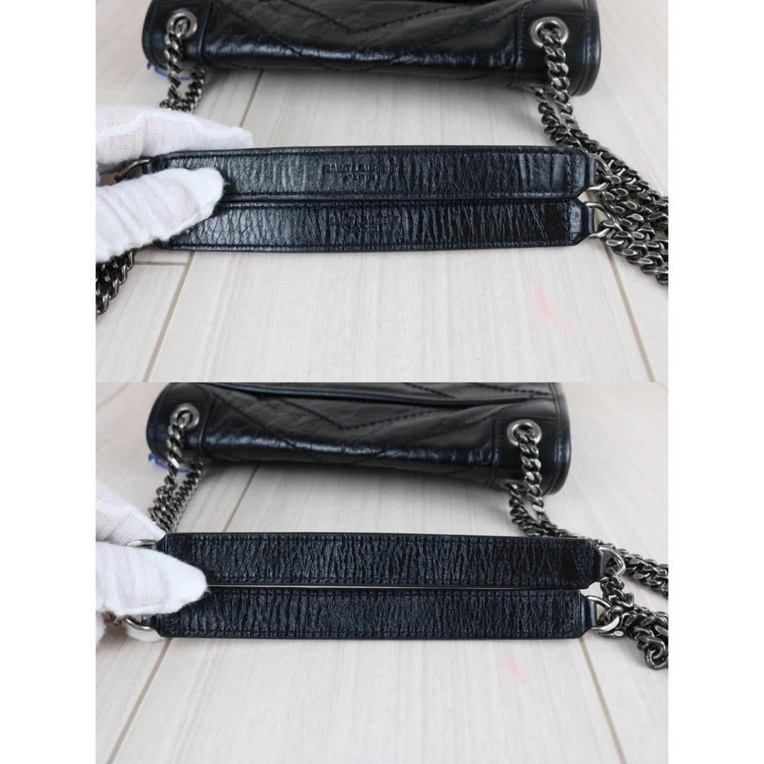 Include Entrupy Certificate of Authenticity｜Very Good ( Rank A)｜  Saint Laurent YSL Saint Laurent Niki  Shoulder Bag Black PM｜W26071703