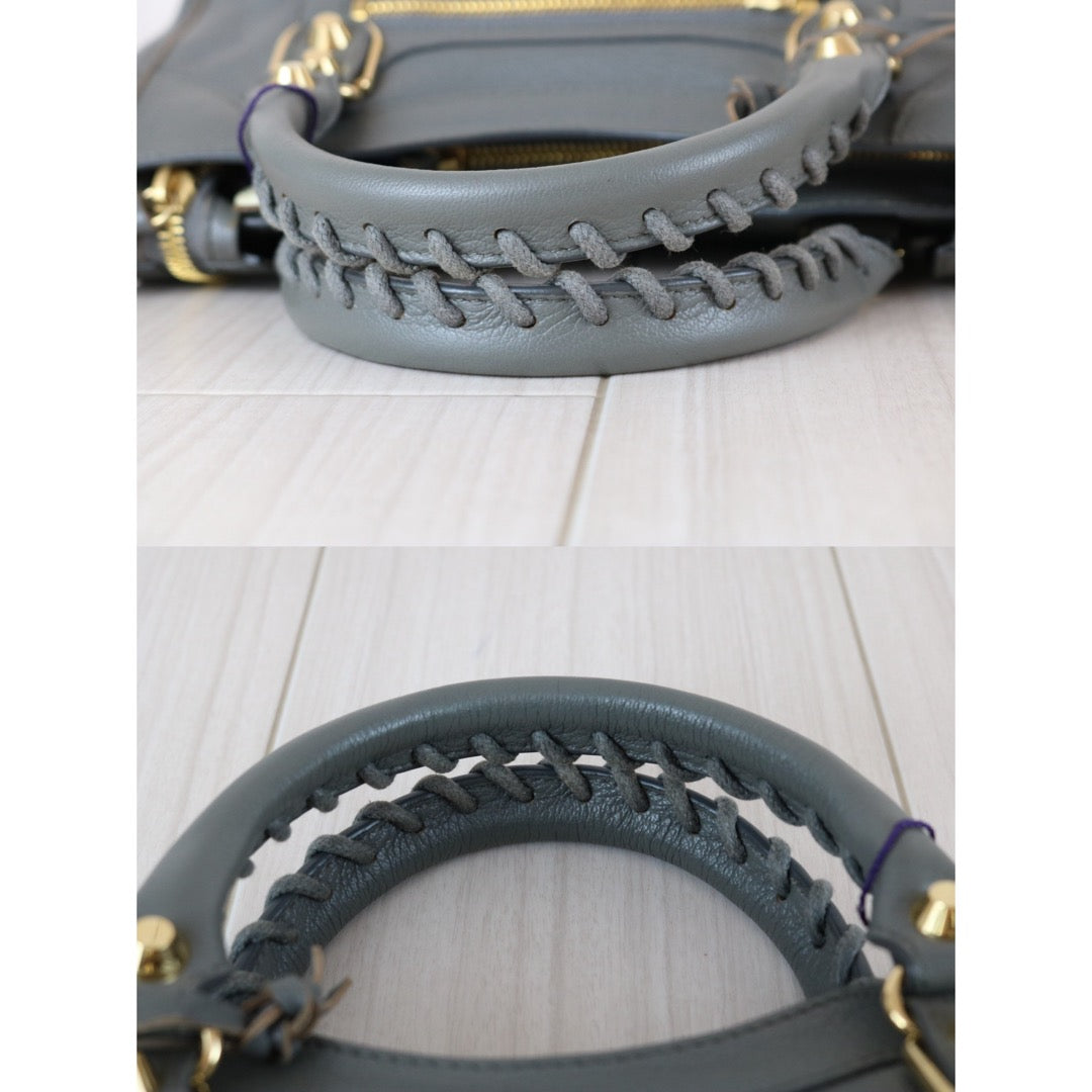 Very Good ( Rank A)｜Balenciaga Goatskin edge Mini Classic City Haze gray HandBag Shoulder Bag ｜X25112201