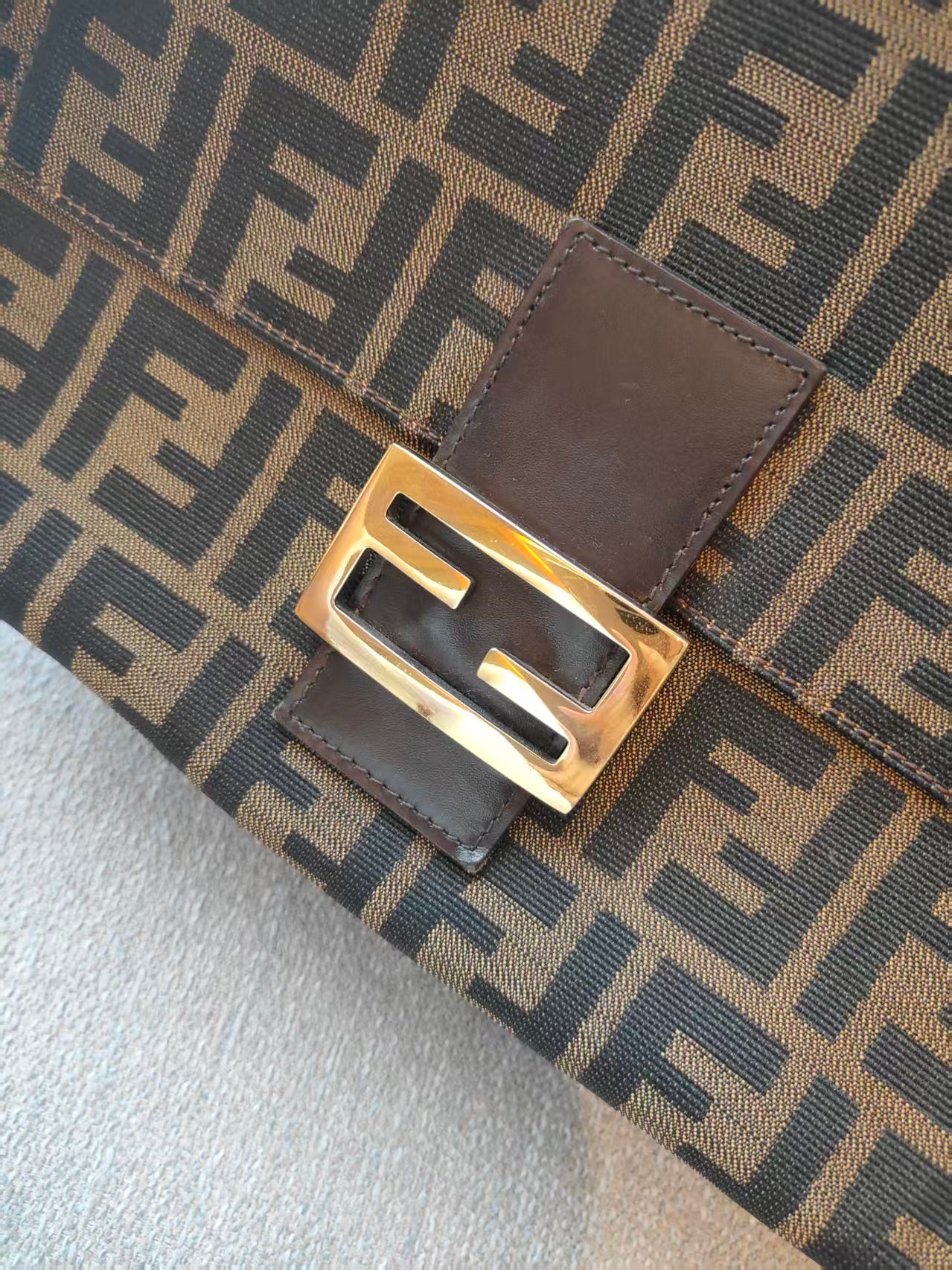 FENDI Zucca Mamma Baguette Shoulder Bag