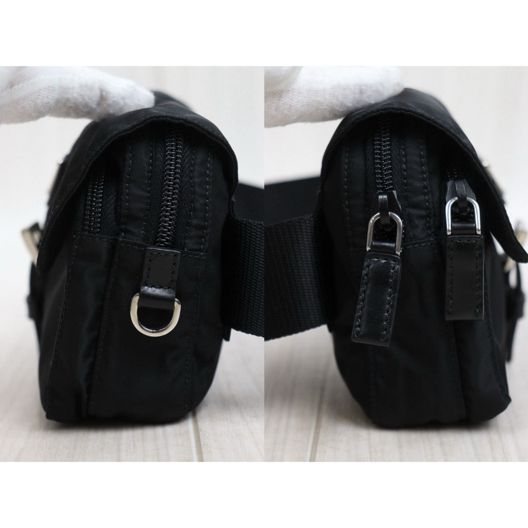 Very Good ( Rank A)｜ PRADA Nylon Body Bag Waist Bag Black｜P25051606