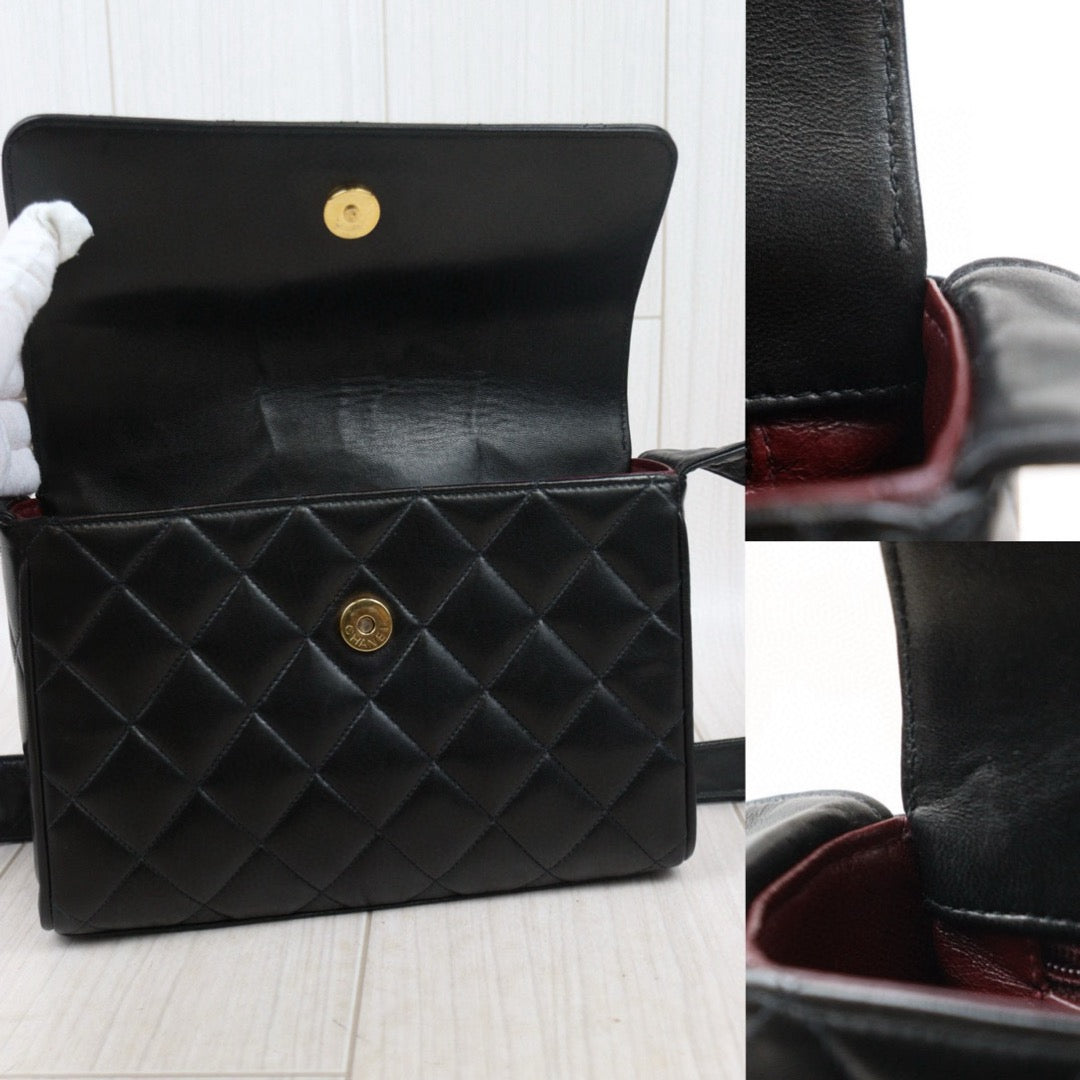 Good ( Rank AB) ｜ CHANEL Lambskin Shoulder Bag Black Made In 1991～1994 Year ｜24103104