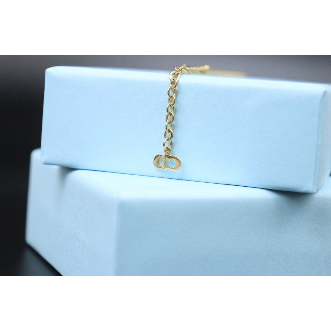 Rank A ｜ Dior Earring Necklace Set Gold｜24042305