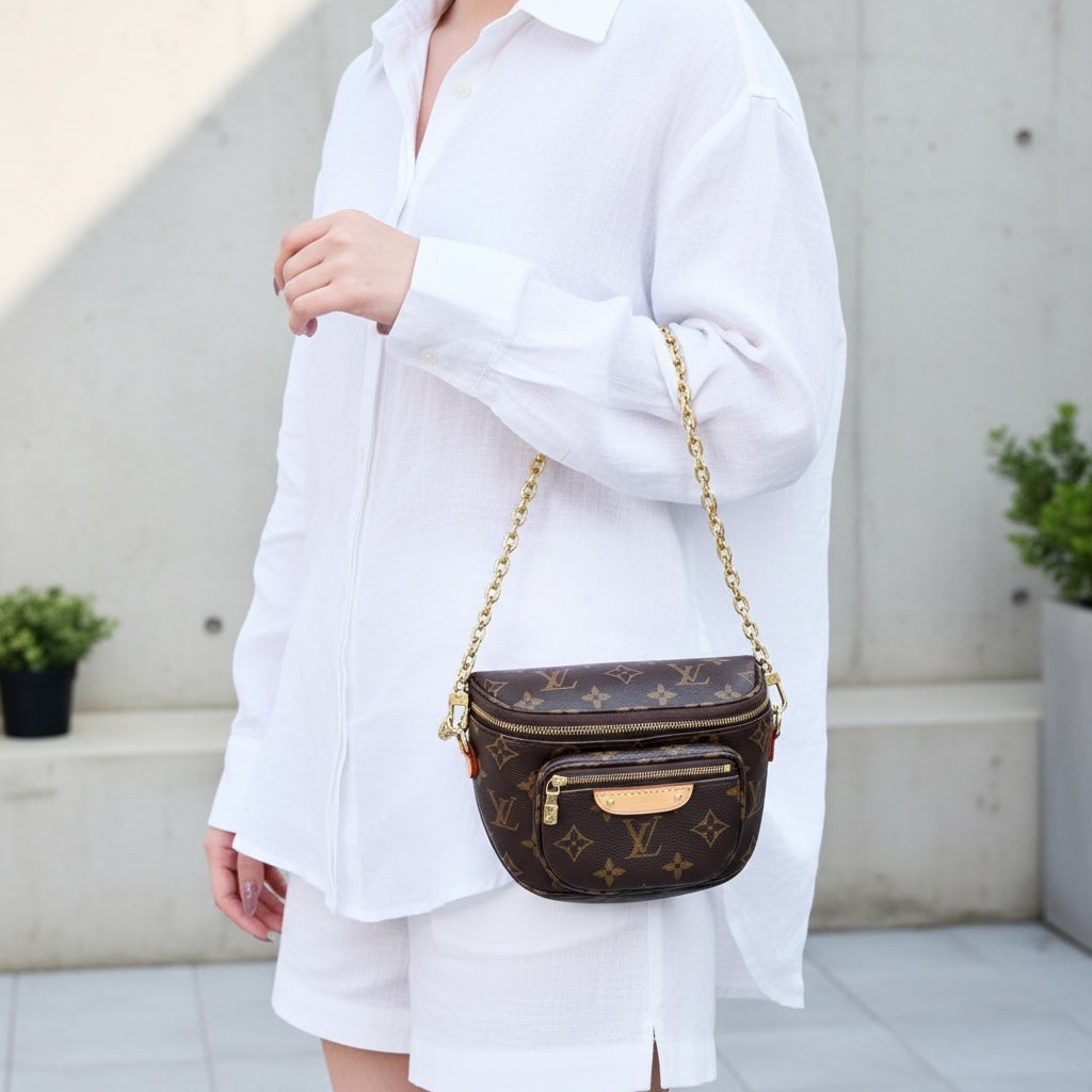 Include Entrupy Certificate of Authenticity｜Very Good ( Rank A)｜Louis Vuitton Monogram Mini Bumbag Shoulder Bag Waist Bag IC Chips Model ｜S26062213