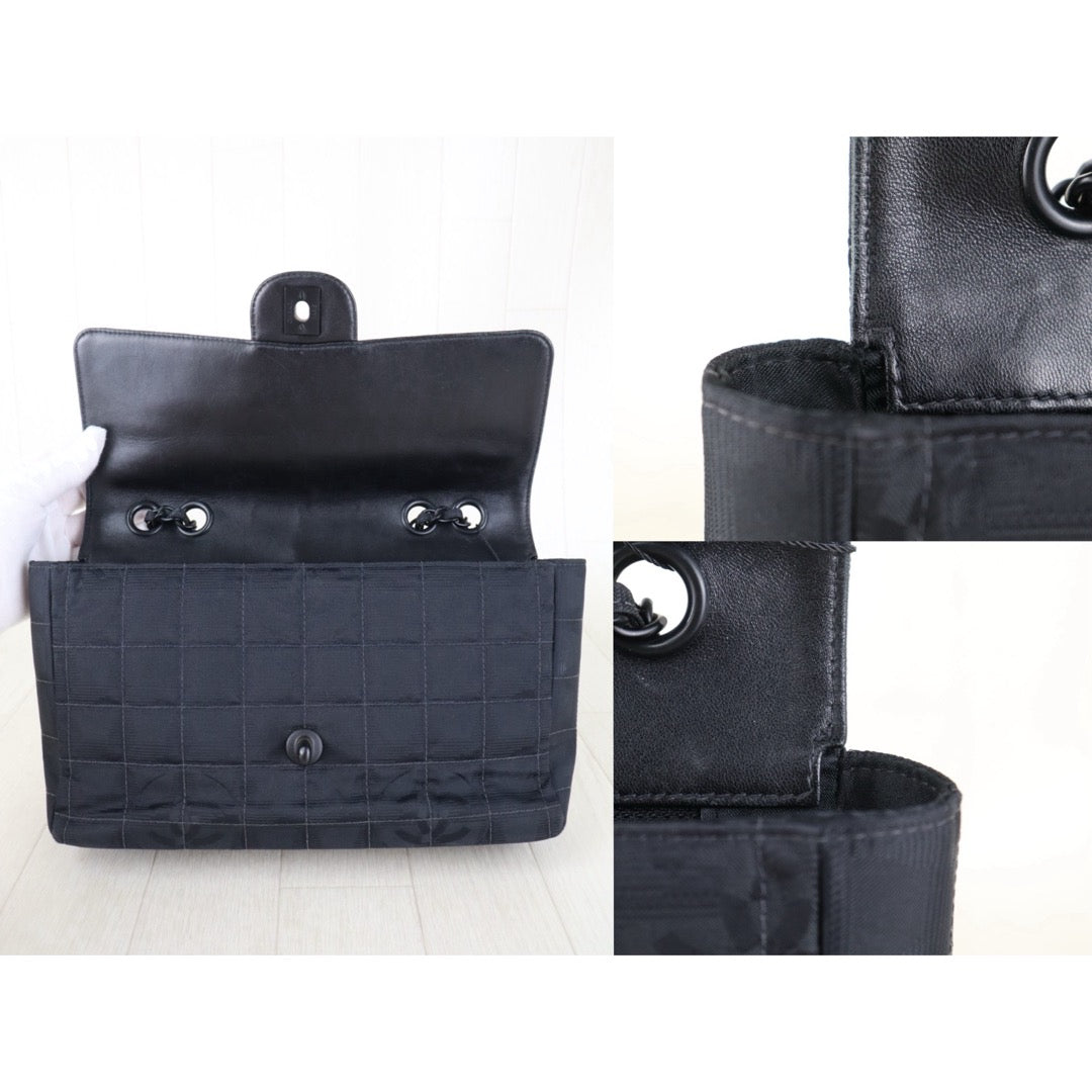 Include Entrupy Certificate of Authenticity｜Good ( Rank AB)｜CHANEL Chocolate Bar Canvas So Black Flap Made In 2002-2003 Year｜S26090745