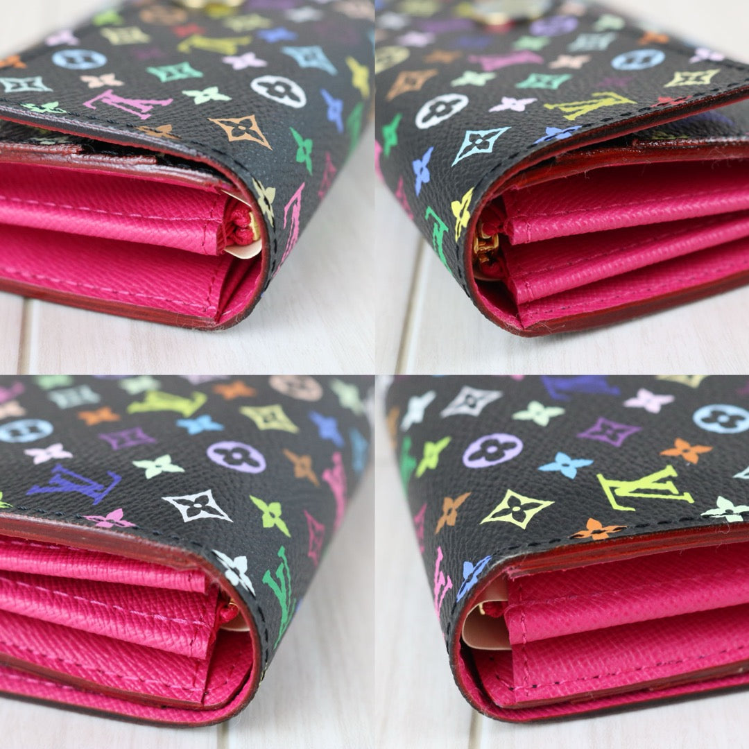 Include Entrupy Certificate of Authenticity｜Excellent（Rank SA）｜Full Set  Louis Vuitton Monogram Multicolor Portofeuil Sara Long Style Wallet ｜X26041106