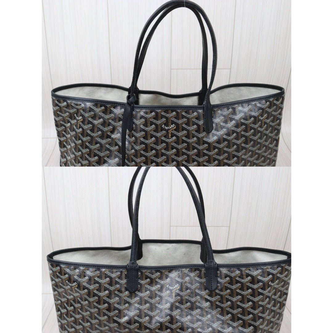 Good ( Rank AB) ｜ Goyard Saint-Louis PM Tote Bag Black｜V24110748