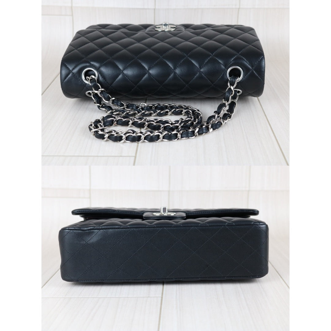 Include Entrupy Certificate of Authenticity｜Excellent（Rank SA）｜Full Set CHANEL Lamb Skin Matrasse Chain Double Flap 25 Shoulder Bag  Black Made In 2019Year｜S26031904