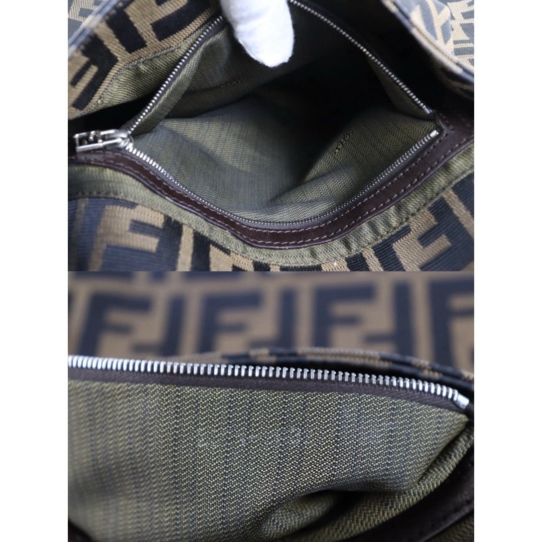 Include Entrupy Certificate of Authenticity｜Very Good ( Rank A)｜ FENDI Zucca Mamma Baguette  Shoulder Bag  ｜S26030820