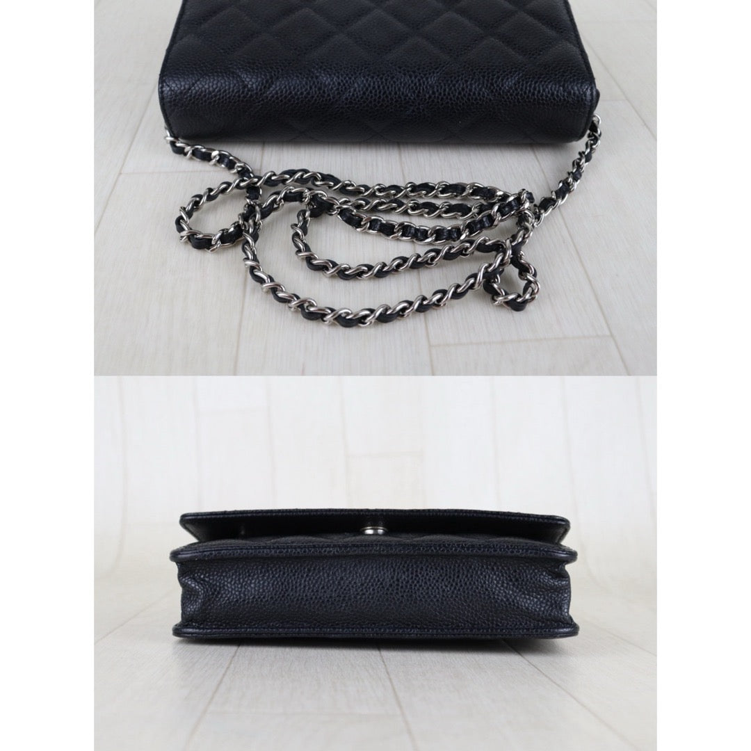 Very Good ( Rank A) ｜ CHANEL Matrasse Chain Caviar Skin WOC19 Shoulder Bag Black Made In 2020Year ｜S26013001