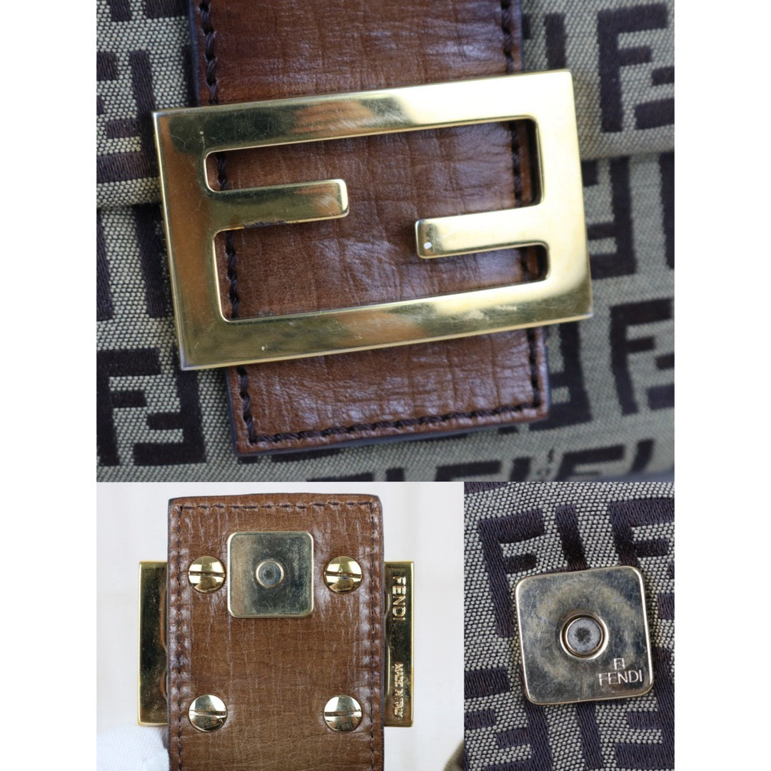 Include Entrupy Certificate of Authenticity｜Good ( Rank AB)｜ FENDI Zucca Mamma Baguette Shoulder Bag Brown｜S26082402
