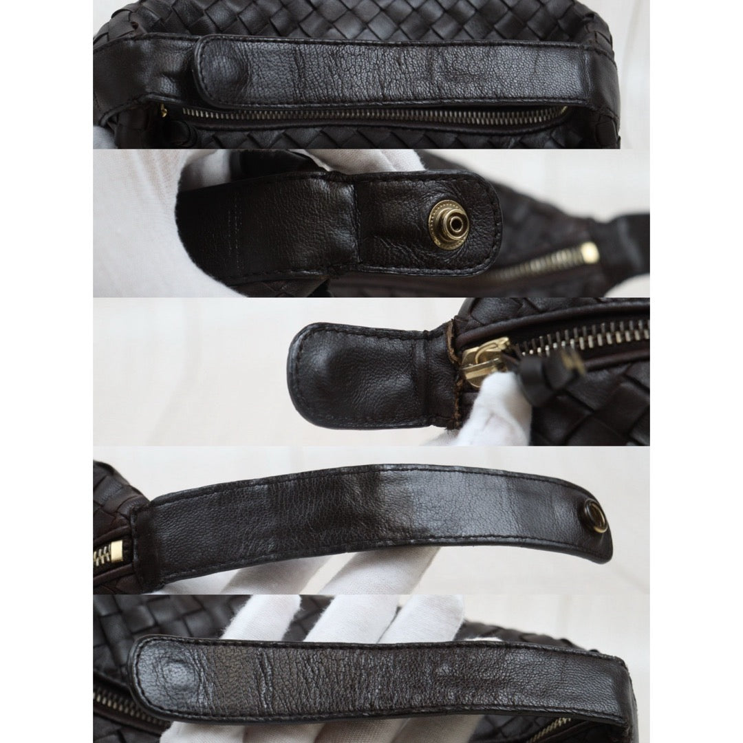 Good ( Rank AB)｜ Bottega Veneta Lamb Skin  Braid HandBag Brown｜25052910