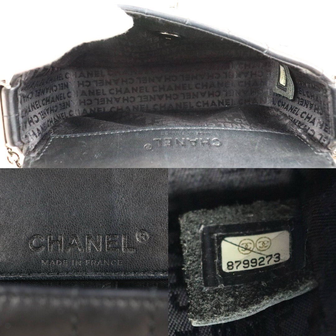 Include Entrupy Certificate of Authenticity｜Good ( Rank AB)｜CHANEL Lamb Skin Mini Chocolate Bar Black Chain Shoulder Bag  Made In 2003～2004Year｜Y26051525
