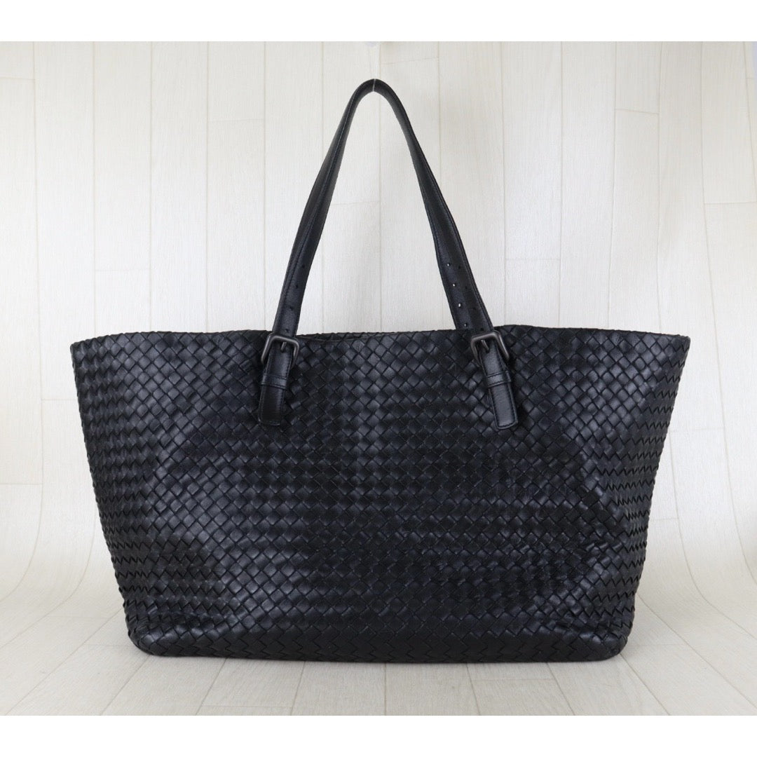 Include Entrupy Certificate of Authenticity｜Good ( Rank AB)｜ Bottega Veneta Lamb Skin Intrecciato Cesta GM Tote Black｜S26090739