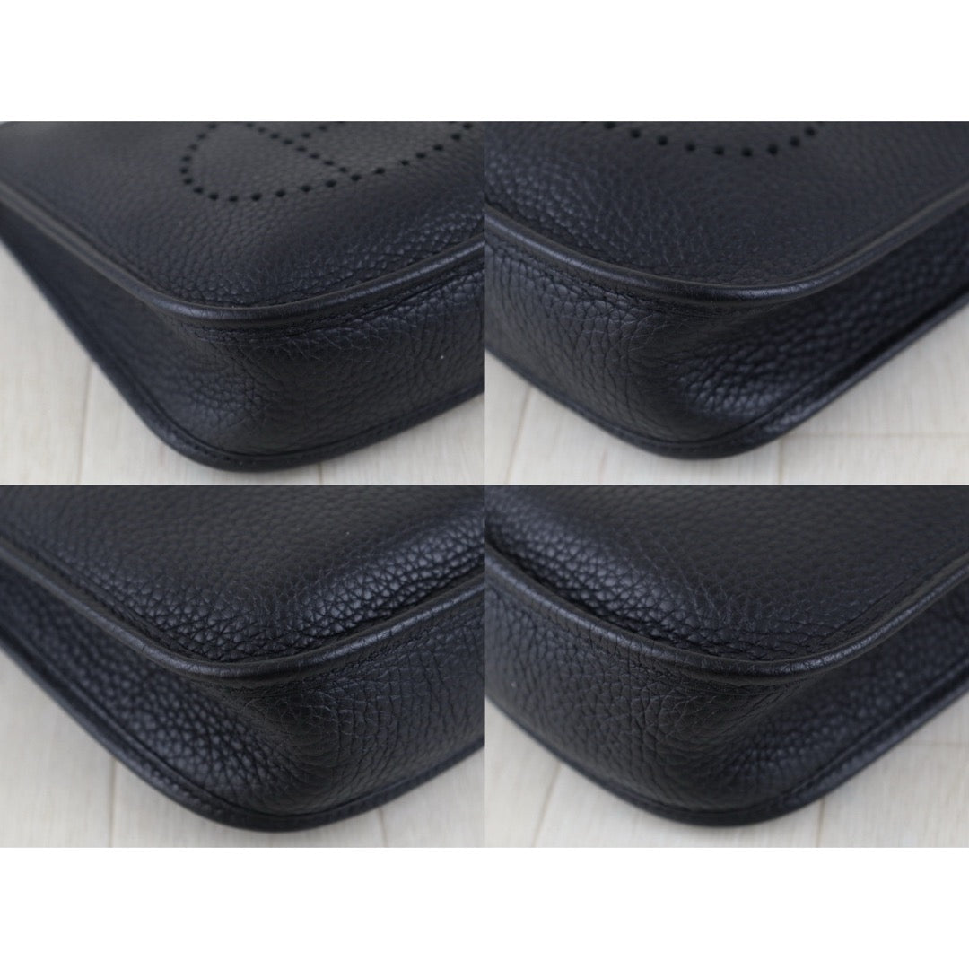 Include Entrupy Certificate of Authenticity｜Very Good ( Rank A)｜ HERMES TC Leather Mini Evelyn 16 Shoulder Bag Black Y Stamp Made In 2020Year｜S26030827