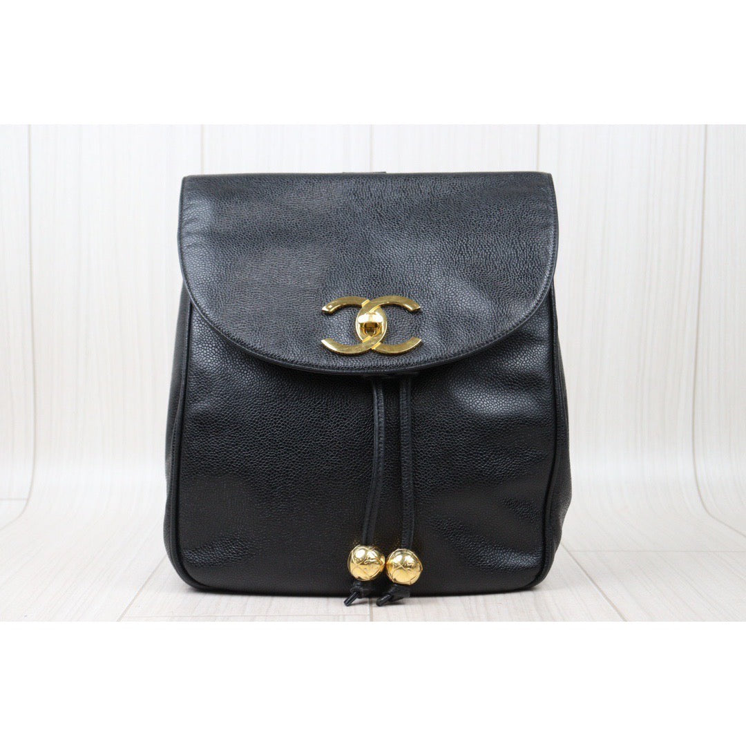 Rank A｜ CHANEL Caviar Skin  Backpack Gold Hardware Made in 1996-1997 Year ｜A24060501