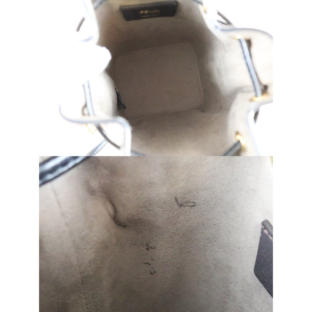 Good ( Rank AB)｜ FENDI Zucca Mini Mon Tresor Calf Leather Bucket bag Shoulder Bag Brown ｜S25122304