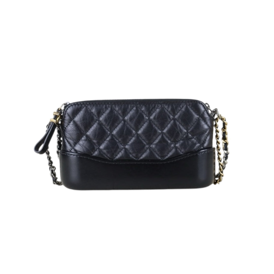 Include Entrupy Certificate of Authenticity｜Very Good ( Rank A)｜CHANEL Mini Gabrielle Aged Calfskin Shoulder Bag Black Made in 2019Year｜S26072548