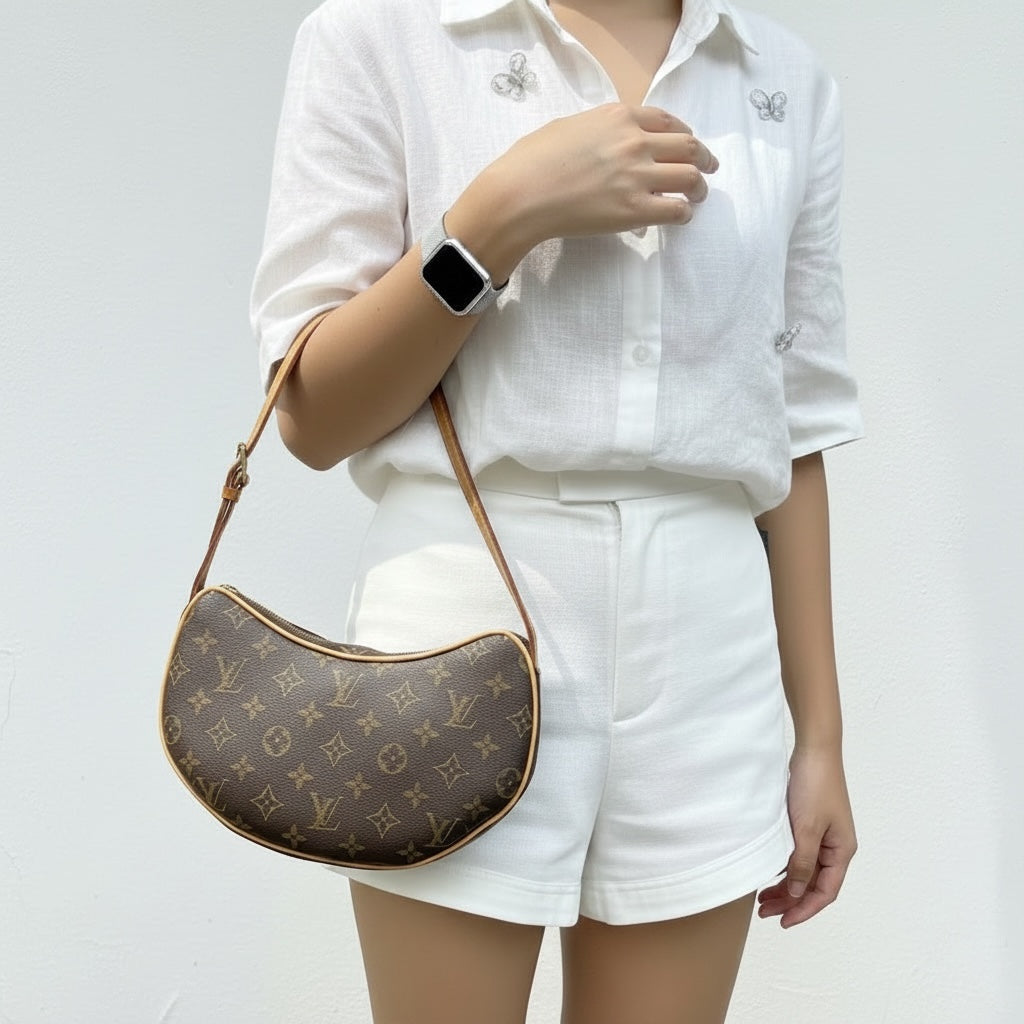 Include Entrupy Certificate of Authenticity｜Good ( Rank AB)｜Louis Vuitton Monogram Pochette Croissant PM Shoulder Bag｜S26060607