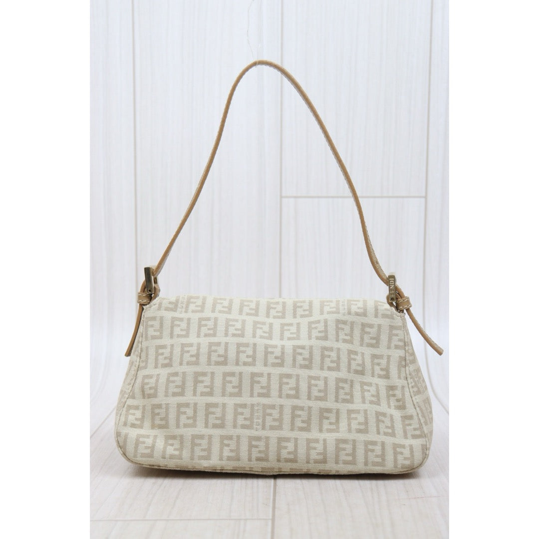 Very Good ( Rank A)｜ FENDI Zucca Mamma Baguette Shoulder Bag  Gold Hardware Beige｜W25121603