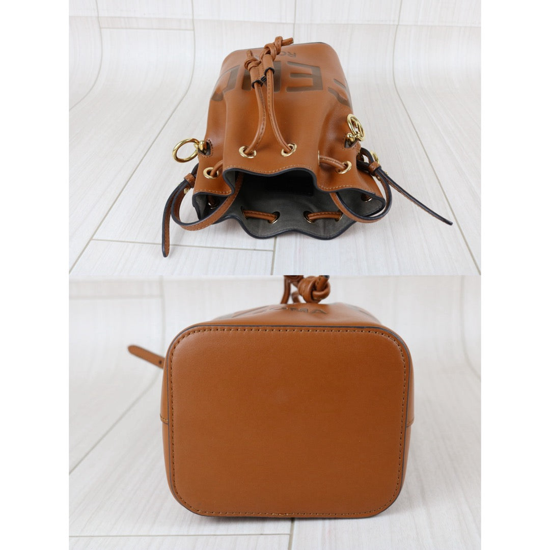 Include Entrupy Certificate of Authenticity｜Excellent（Rank SA）｜ FENDI Calf Leather Mini Handbag Shoulder Bag Caramel｜S26050604
