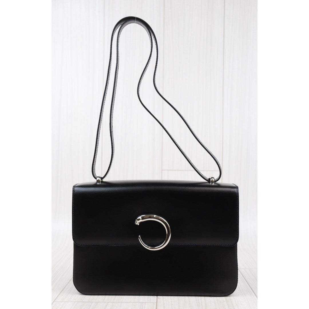 Rank A ｜ Cartier Vintage Box Leather Shoulder Bag｜Q24030743