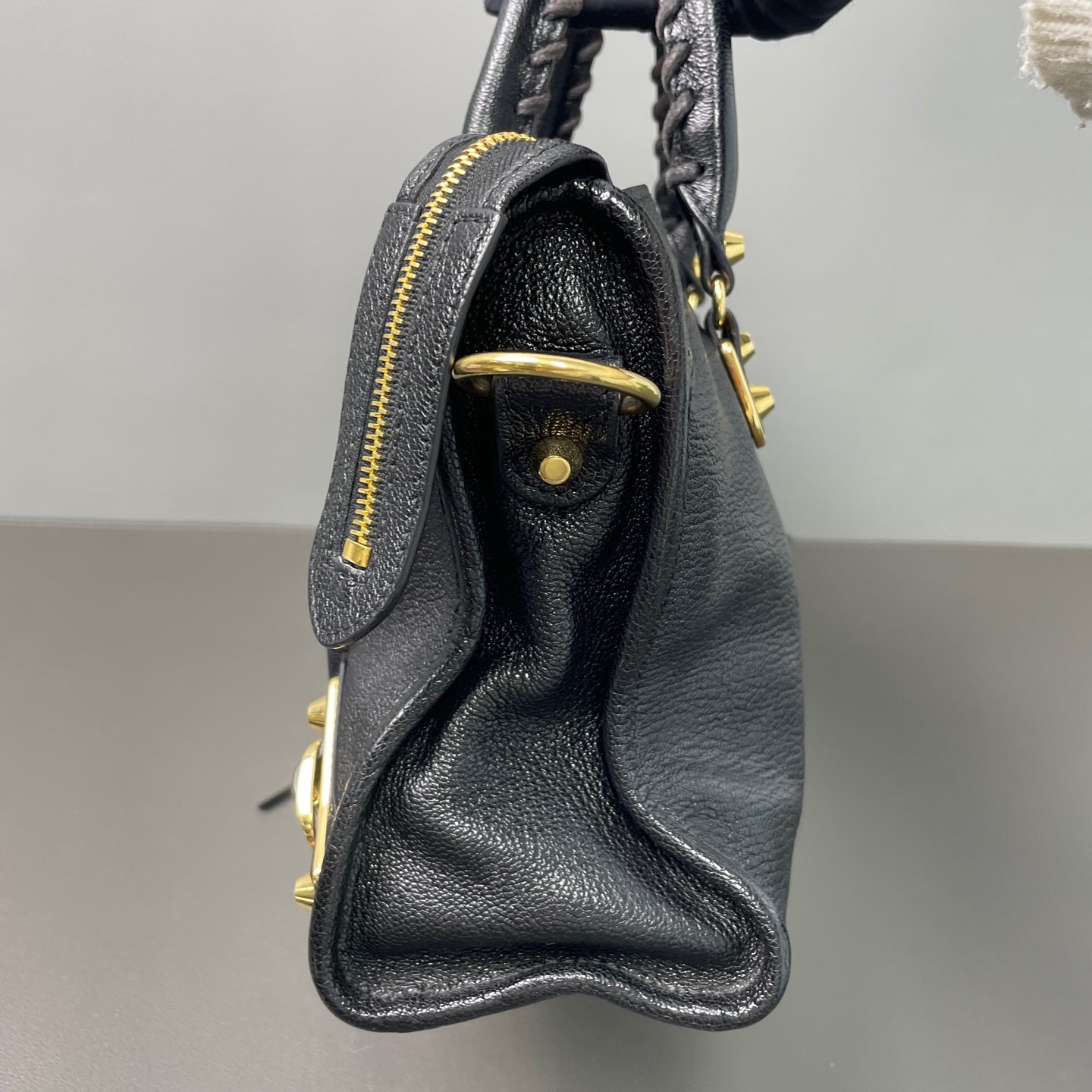 Very Good ( Rank A)｜Balenciaga Goatskin edge Mini Classic City Haze Black HandBag Shoulder Bag