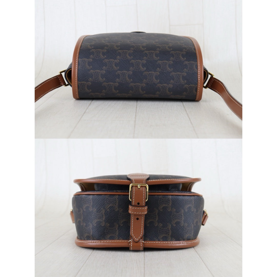 Very Good ( Rank A) ｜ CELINE Macadam Triomphe Cross Body Shoulder Bag Current Model｜S26022801