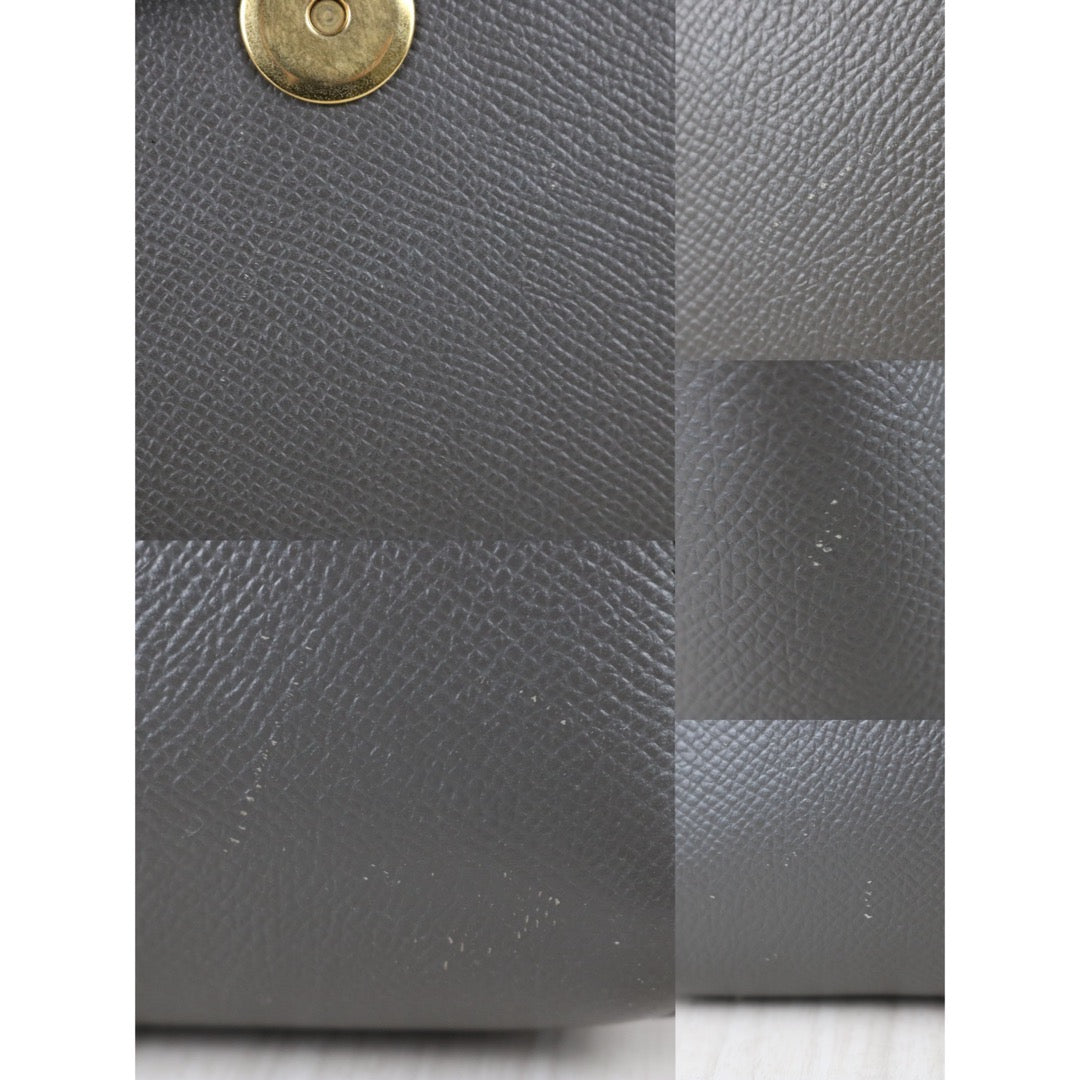 Include Entrupy Certificate of Authenticity｜Good ( Rank AB)｜CELINE Calf Leather  Belt Nano Handbag Shoulder Bag Gray｜S26041407