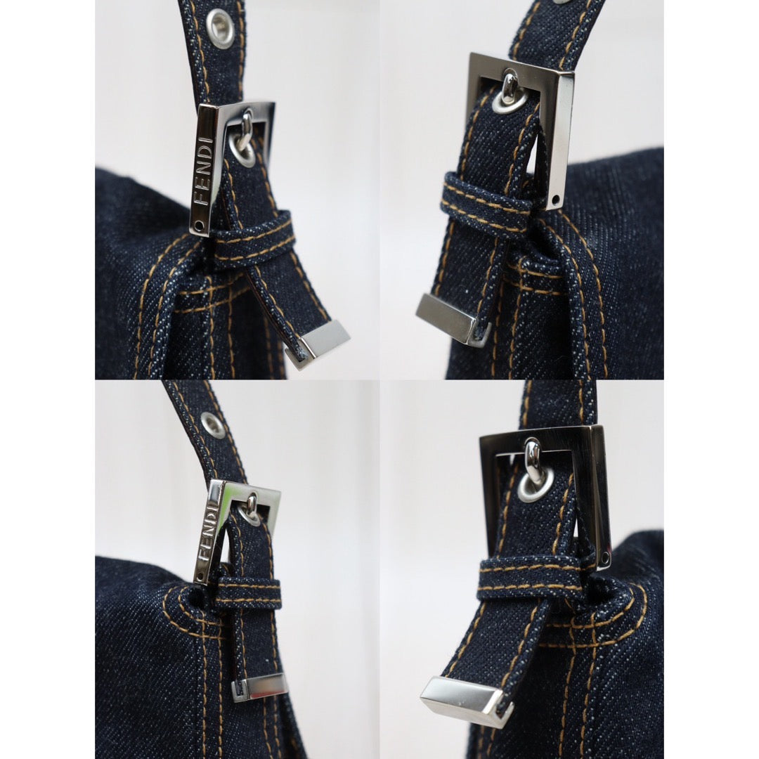 Rank AB ｜  FENDI Denim Baguette Shoulder Bag  ｜24040911