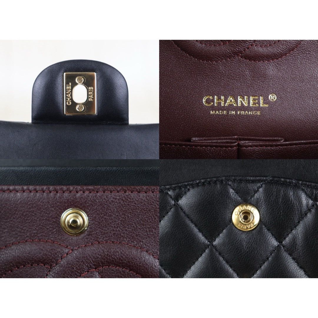 Include Entrupy Certificate of Authenticity｜Very Good ( Rank A)｜ CHANEL Lamb Skin Matrasse Chain Double Flap 25 Shoulder Bag  Black Made In 2017Year｜S26100201