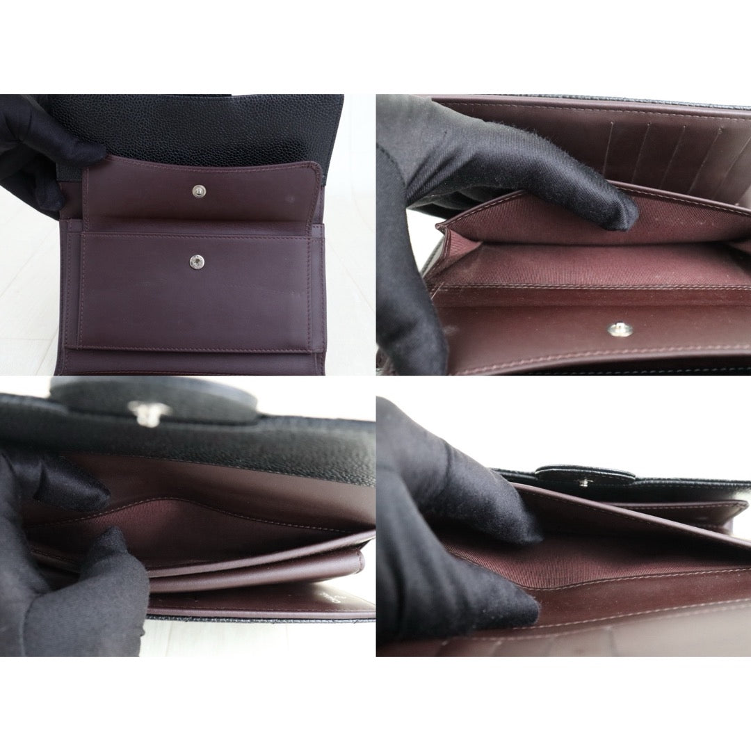 Excellent（Rank SA）｜Chanel Caviar Skin Black  Wallet Made In 2015-2016Year ｜S25061703