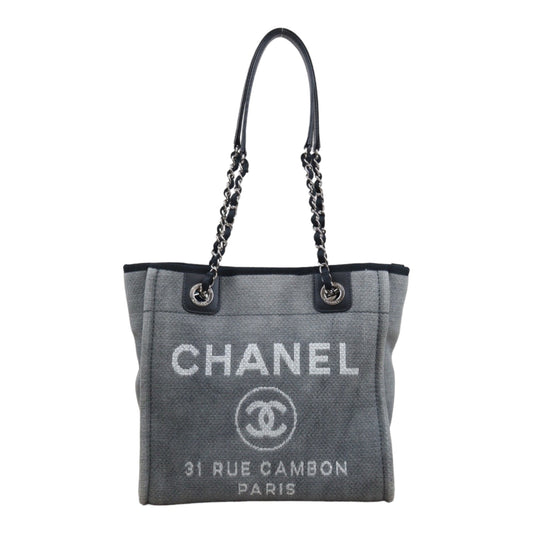 Rank A｜ CHANEL Canvas Tote Bag Gray Small Made In 2012 Year｜24031305