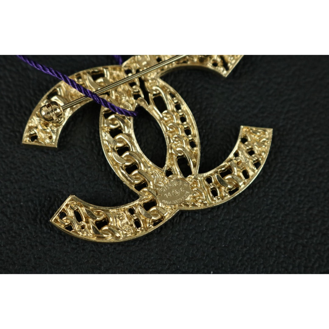 Include Authentic Detective Certificate of Authenticity｜Excellent（Rank SA）｜ CHANEL 14C Coco Mark Hollow Brooch Made In 2014 Year ｜S26050705
