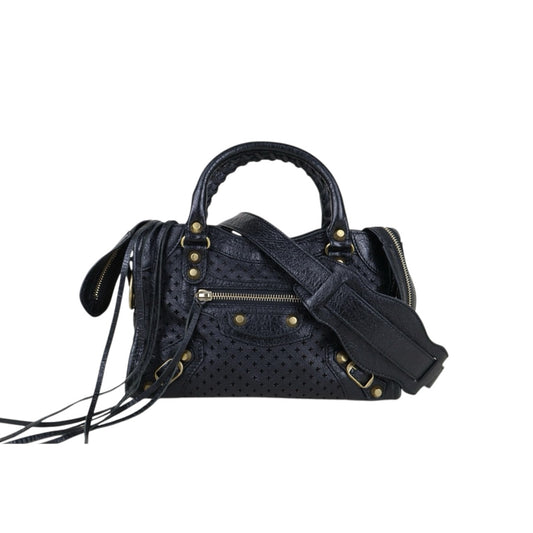 Good ( Rank AB)｜Balenciaga Calf Leather Le City Mini Handbag Shoulder Bag Black｜S25121107